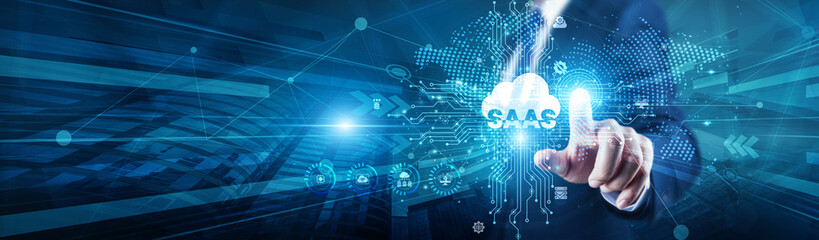 SaaS Manager touch with global on structure Software as a Service platform, delivering apps,...