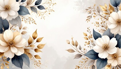 Floral decorative arrangement elegant background digital artwork soft pastel tones aesthetic view nature inspired design
