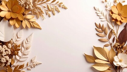 Elegant floral arrangement with gold accents studio setting photography minimalist style close-up view decorative concept
