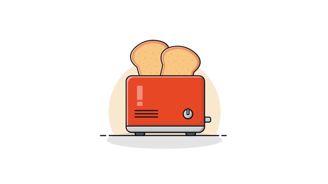 4k Toaster with Bread Animation Video