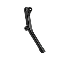 Matte black metal new standard bike kickstand, isolated on a transparent background with shadowless studio lighting, captured at a three-quarter angle for product photography concept