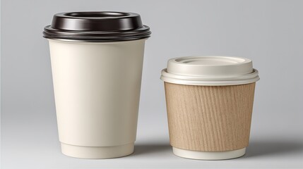 Ultra Crisp Minimal Coffee Cup Minimalist Setup White Background for Digital Content