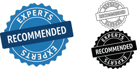 Obraz premium Experts recommended seal vector graphic design for product review and quality assurance badge icon design