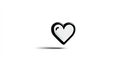 Abstract Art Heart Shape Minimal Layout on Blank Background with Sharp Rendering as Decorative Element