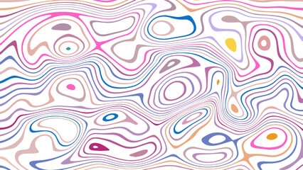 ABSTRACT ILLUSTRATION MARBLED TEXTURE LIQUIFY PSYCHEDELIC COLORFUL DESIGN. OPTICAL ILLUSION BACKGROUND VECTOR DESIGN