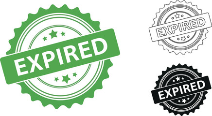 Obraz premium Expired stamp vector graphic design element for product label and badge with different styles