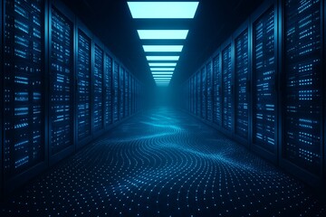 3D rendering big data technology background network creative map