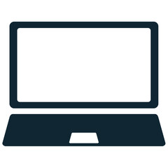 Laptop icon vector, representing mobile computing, productivity, and flexible work. Ideal for remote office setups, education, or business solutions emphasizing portability and digital tasks.