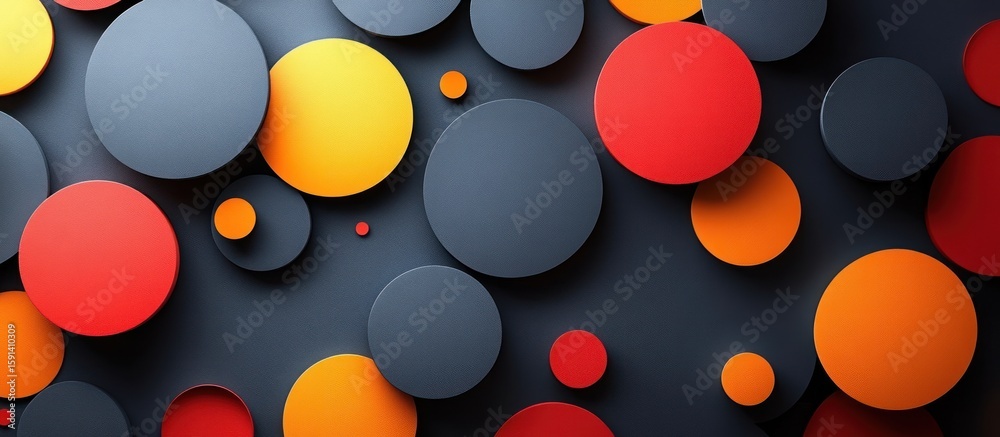Fototapete abstract geometric background with colorful circles and modern design