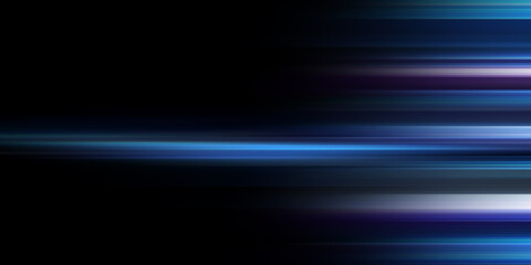 Digitally generated image of blue light and stripes moving fast
