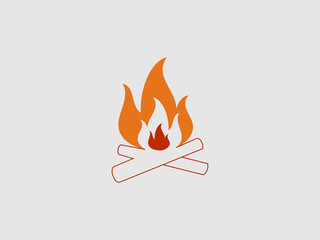 a stylized illustration of a campfire