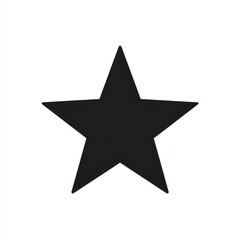 Fototapeta premium Single Black Star on White Background