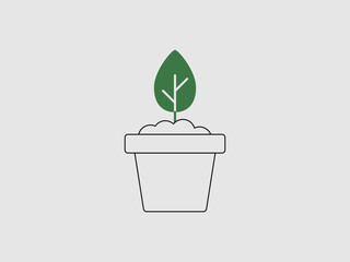 a line art illustration of a potted plant