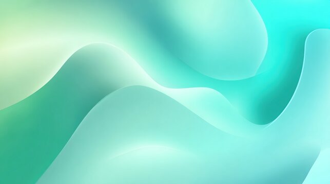 Soft, flowing turquoise and green curves blending into gradient background for texture effect.