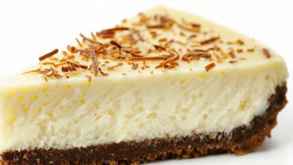 Delicious cheesecake with a bite taken, great for food or dessert images