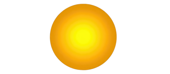 A bright, golden-yellow circle with a darker, slightly reddish-brown edge against a black background