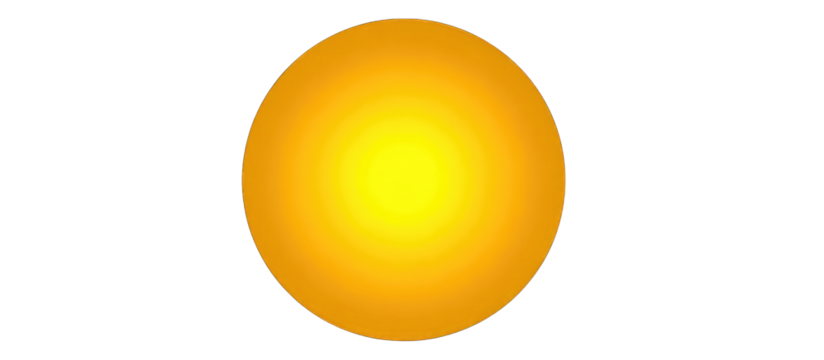 A bright, golden-yellow circle with a darker, slightly reddish-brown edge against a black background