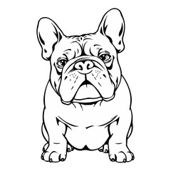 bulldog outline vector illustration isolated on white background ai generated