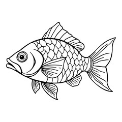 fish sketch vector illustration isolated on white background ai generated