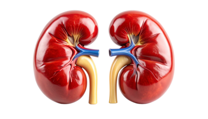 human kidneys isolated on transparent background