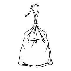 sack bag line vector illustration isolated on white background ai generated