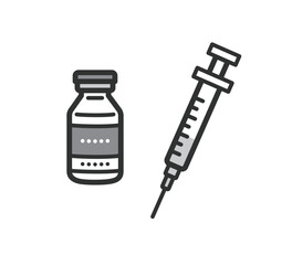 注射器とバイアル剤のイラスト