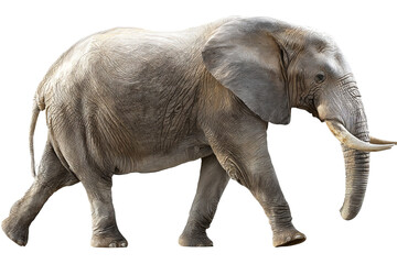 Obraz premium Majestic high‑resolution full‑body elephant transparent‑background PNG cutout for seamless wildlife branding, safari‑themed graphic design, educational posters, presentations, and e‑commerce mockups