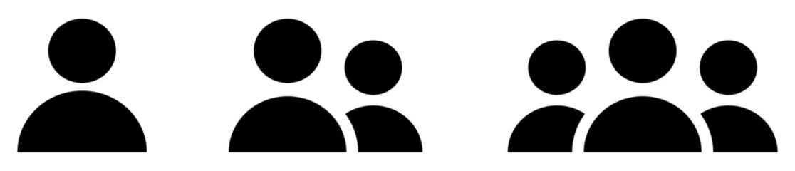 人、人の集団、組織など人々の形・シルエットのアイコンセット