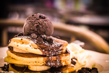Decadent Chocolate Pancakes: A Sweet Morning Indulgence.