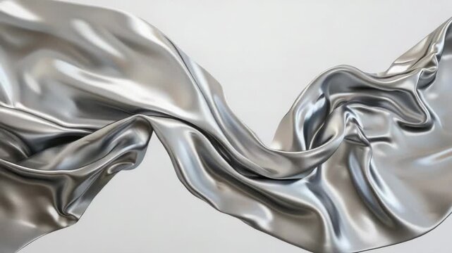 A close-up shot of a silver cloth on a white surface, suitable for backgrounds and textures