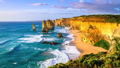 Dramatic coastal scenery at sunrise