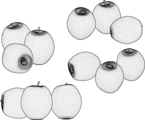 vector illustration of apple fruit food design in small fruit bowl for dessert