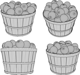 vector illustration of apple fruit food design in small fruit bowl for dessert 