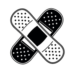 medical pflaster out line icon vector on white backround.