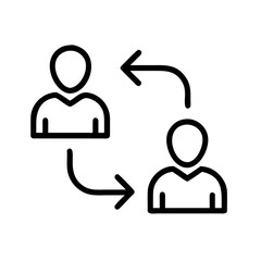 : employee exchange vector icon on white back round.