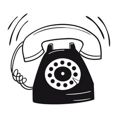 black round calling tele phone icon ringing vector 