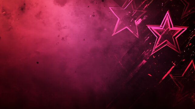 Pink stars, smoky background