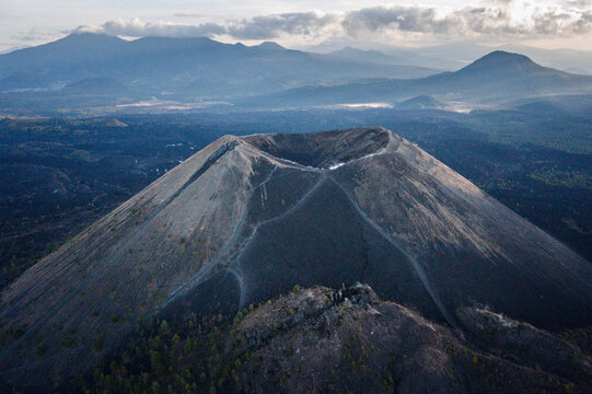 Aereal view of Paricutin volcano and crater in Mexico