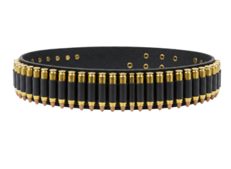 A belt of bullets isolated on transparent background
