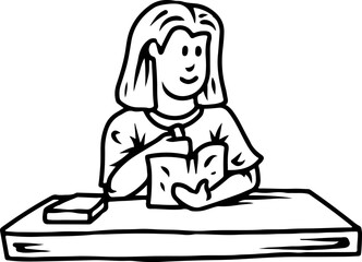 Student studying at a desk