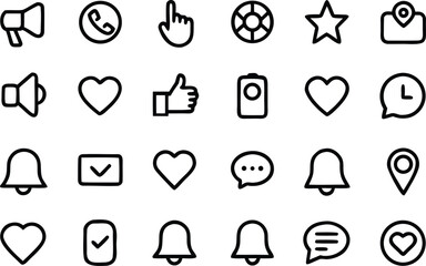 Set of Social Media UI Icons for Interfaces