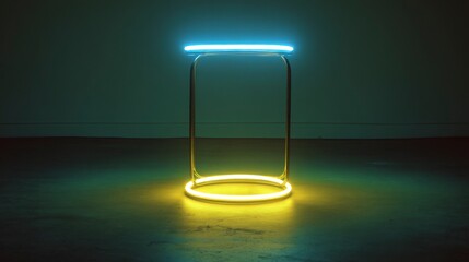 Neon cylinder display platform