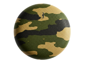 Camouflage pattern oval shape with green brown and black colors isolated on transparent background