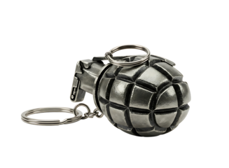 A detailed military hand grenade isolated on transparent background