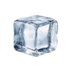 Obraz premium Ice cube isolated on transparent background cutout