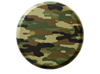 Camouflage pattern oval shape with green brown and black colors isolated on transparent background