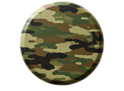 Camouflage pattern oval shape with green brown and black colors isolated on transparent background