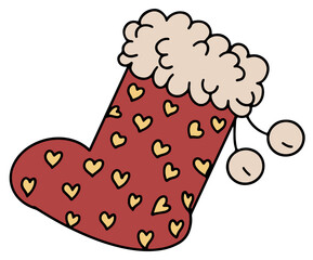 Playful cartoon christmas theme illustrations icons
