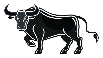 Fototapeta premium Bull silhouette illustration