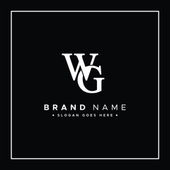 Abstract Letter WG Logo - Initial Monogram Template for Alphabet W and G